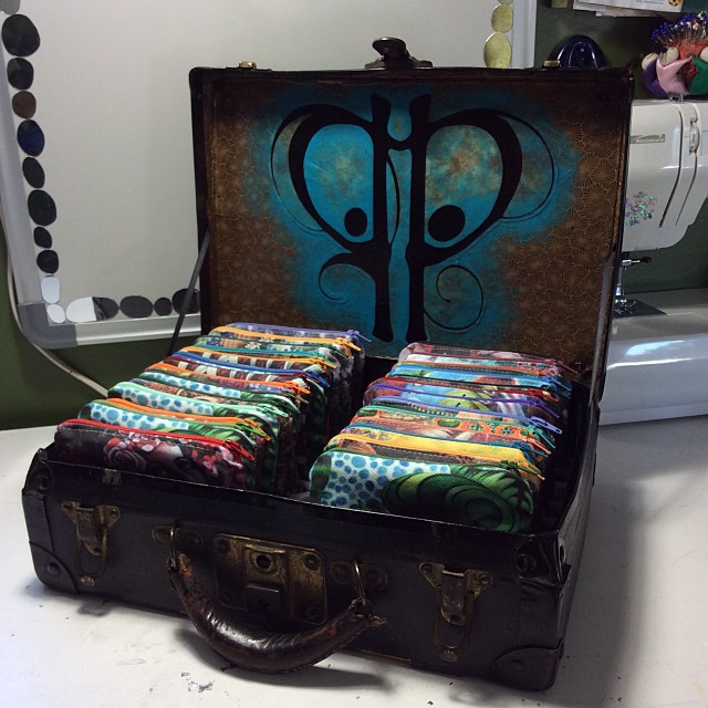 Now transformed with paint and black velvet into a lovely display case for my small pouches.