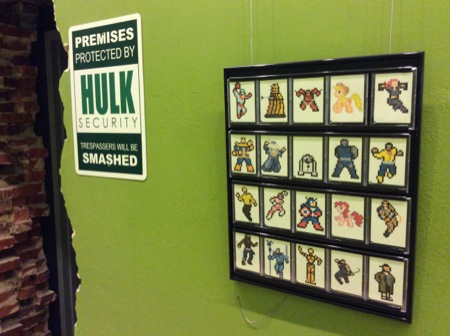 The main exhibit was a playful "battle" between superheros, and the debate was expressed in words and visuals.
