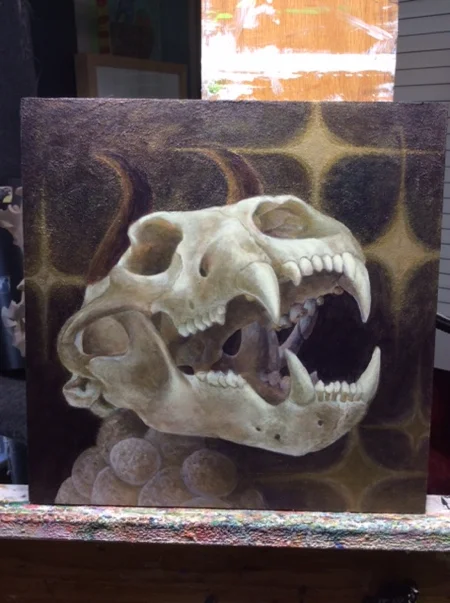 I really wanted the background to be dark, but I am not sure I like the dark horns against the dark background.
