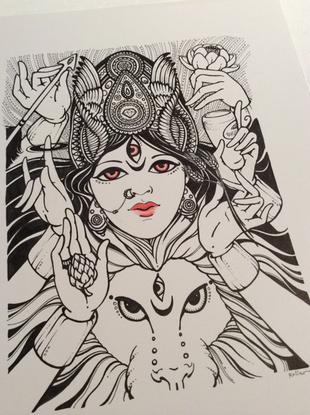 The original color for this design was done in colored pencil, but due to graphic design requirements, the color was later converted and vectorized.