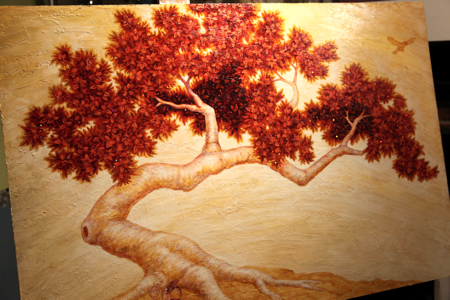 Blocked in the bird form, but changed it to be a bit bigger and more left on the canvas.