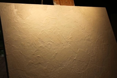Started with a textured base that I created with pieces of rice paper and gel medium. The couple that I created this piece for are also artists and they use a lot of texture in their work. I wanted to try to capture that aspect with this piece.