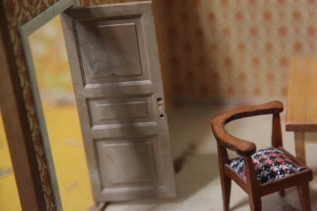 I began the search for the house structure immediately after talking to my sister about her ultrasound results. I had found various traditional Victorian and Suburban structures, but on April 27, 2012, I picked up a Lundby Gothenburg dollhouse, circa mid 1970s, from a local collector/rehabber. She also threw in a table, corner chair and a side table for the $15 price.
