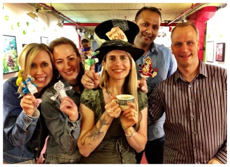 Alice and her puppets...on their fingers! A surprise gift!