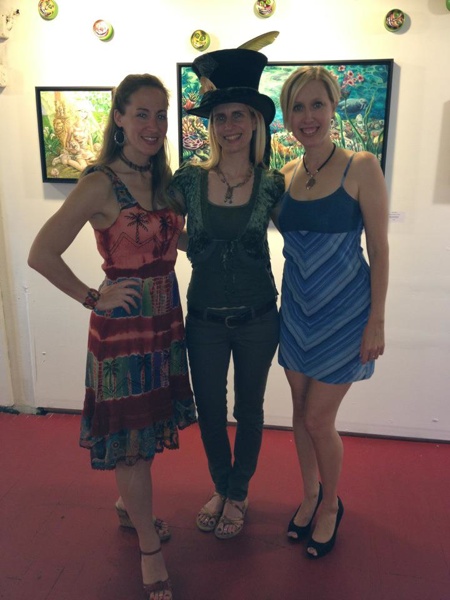 Wearing my Mad Hat with sexy pals, Jennie and Sheri.