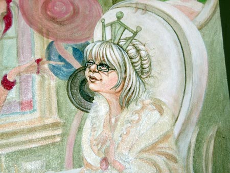 A detail of the white queen.