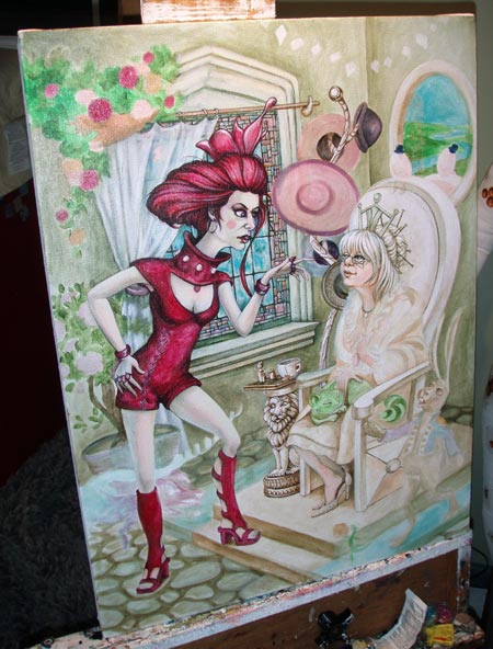 Added a curtain to soften the background, and honestly, cause I could not get the left side of the window to work with the right side. Gotta love curtains!