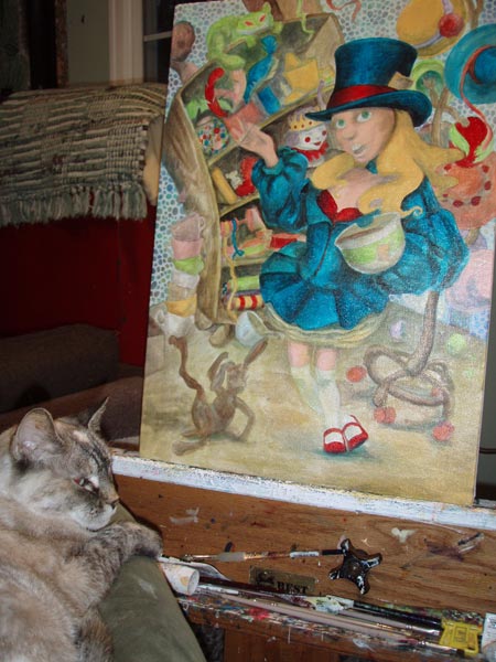 Swanky chilling on my lap while I paint.