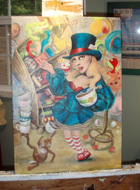 March Hare developed more and his stack of tea cups.