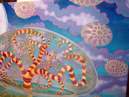 Detail of balls in progress.