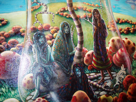 Detail of girls in progress.