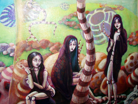 Worked on the girls yesterday. Finally realized that the small brush I was using was not small enough. Love their faces now!