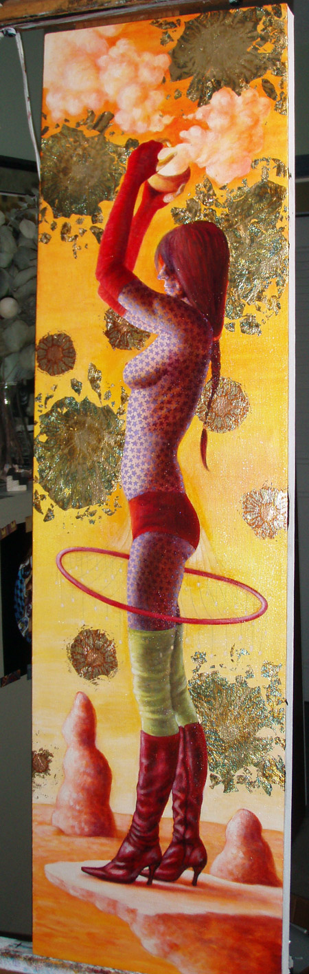 Added variegated gold leaf to the background.