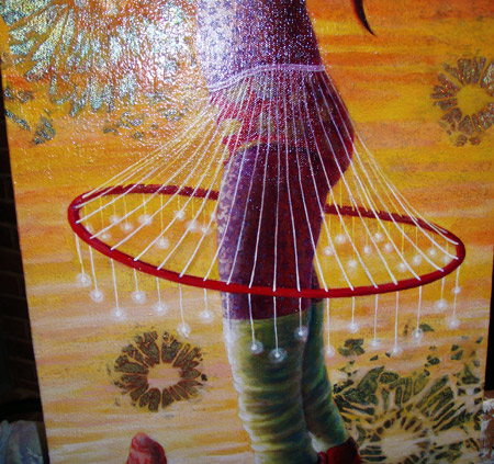 Detail of skirt in progress.