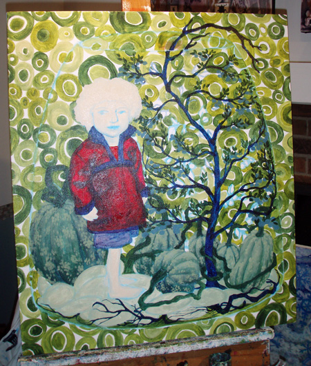 The figure in the painting is my nephew, Noah.