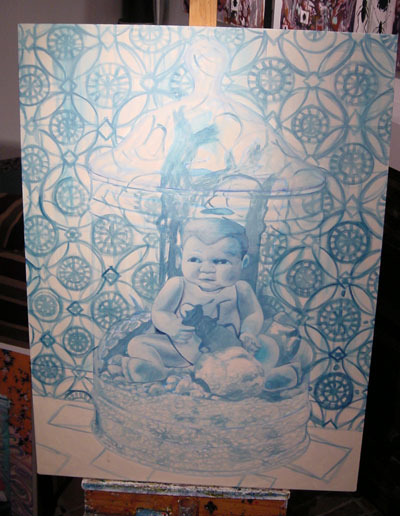 Next, I add some values and the background pattern.
