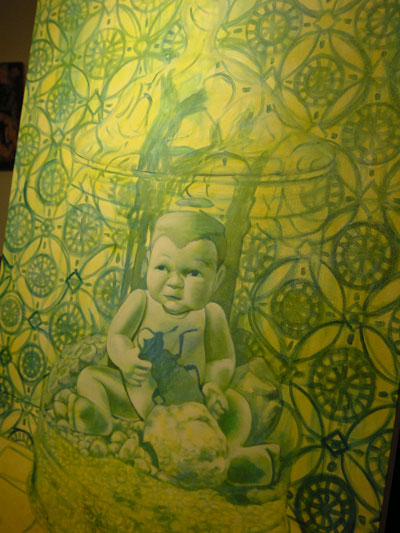 Here I added a yellow/green glaze to spice things up.
