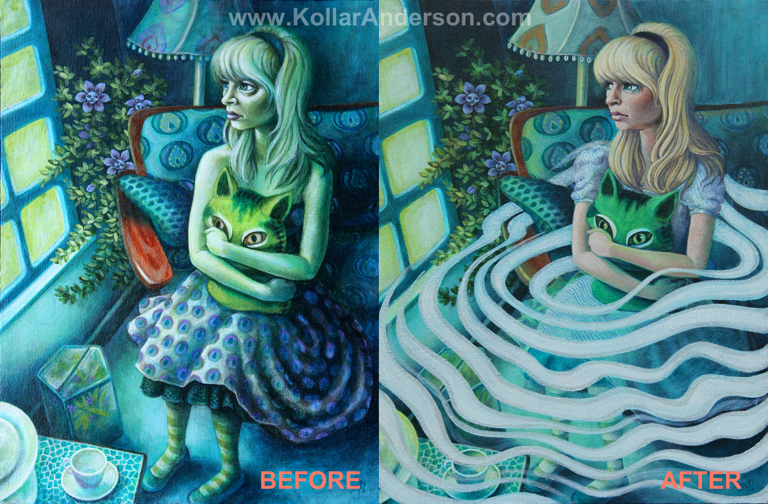 I had considered the piece finished, but then after several months I brought it back into the studio for a revamp and I am very glad I did! 