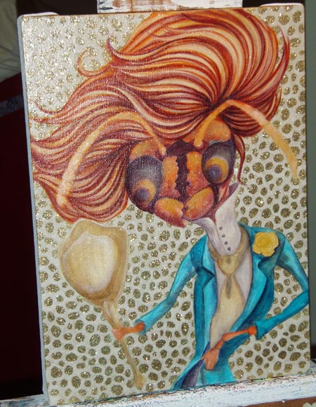 Background complete, now to work on his body some more. 