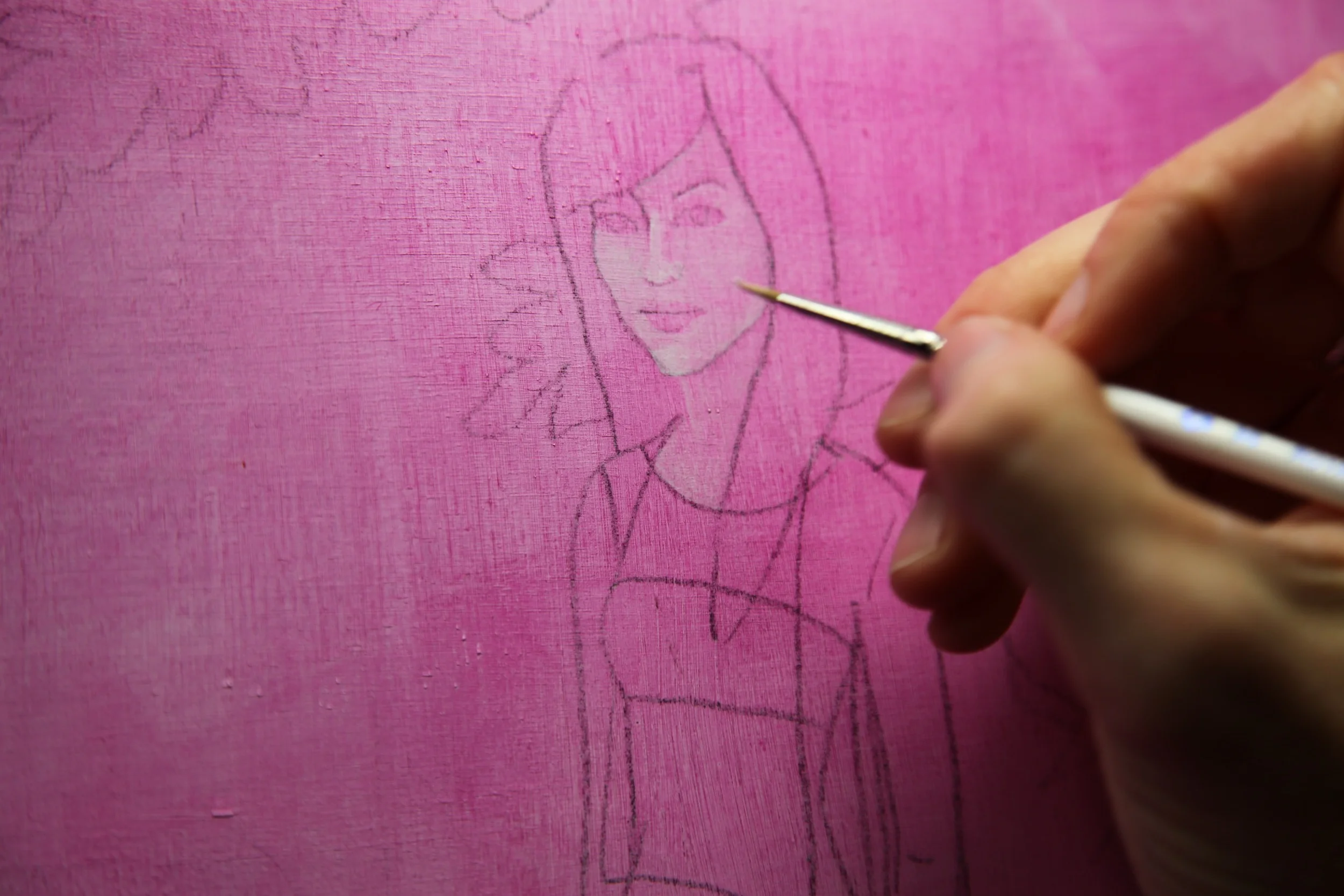 Starting work on Paige. My thoughts with her character is that she represents the past. She is connected to the white flower phase of the Pokeweed plant, so I want to try to make her as light and white as possible. 