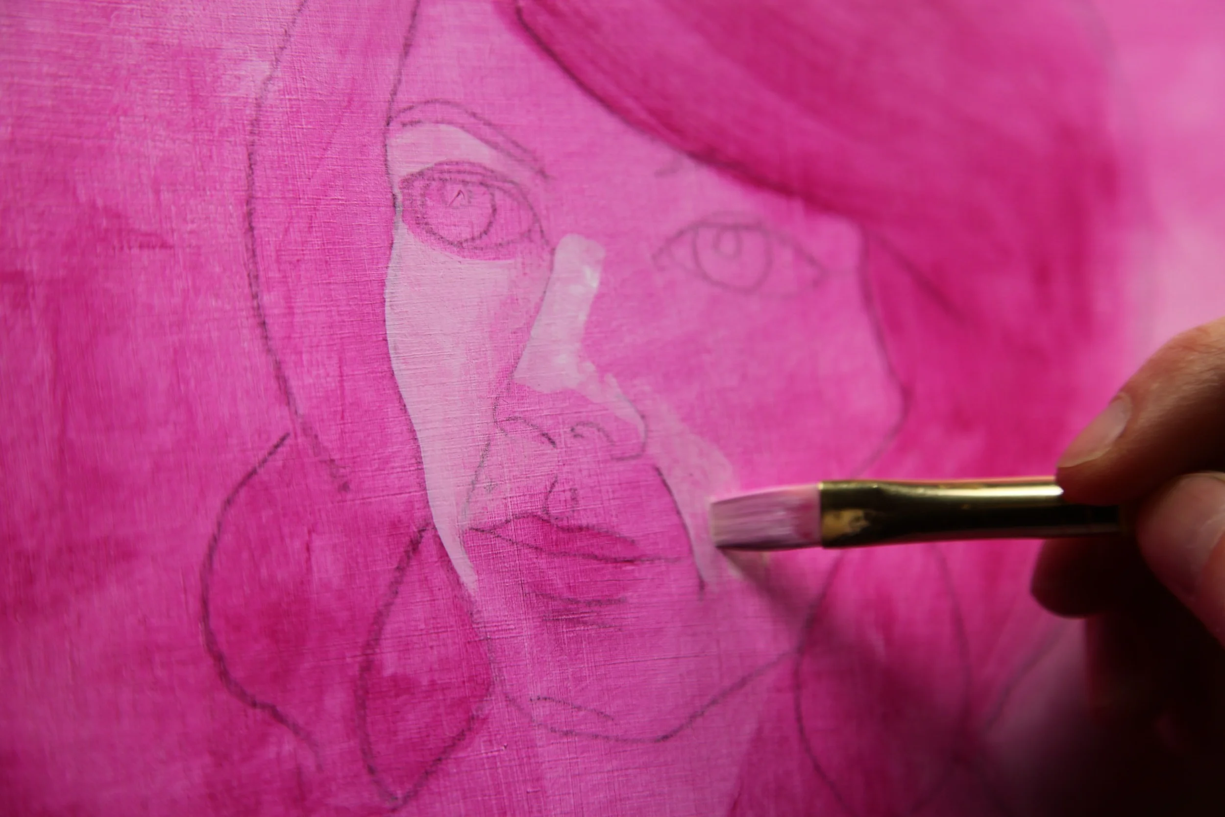 Beginning Hayden's face. She represents the future and she will be bold, inspired by the final phases of the Pokeweed. 