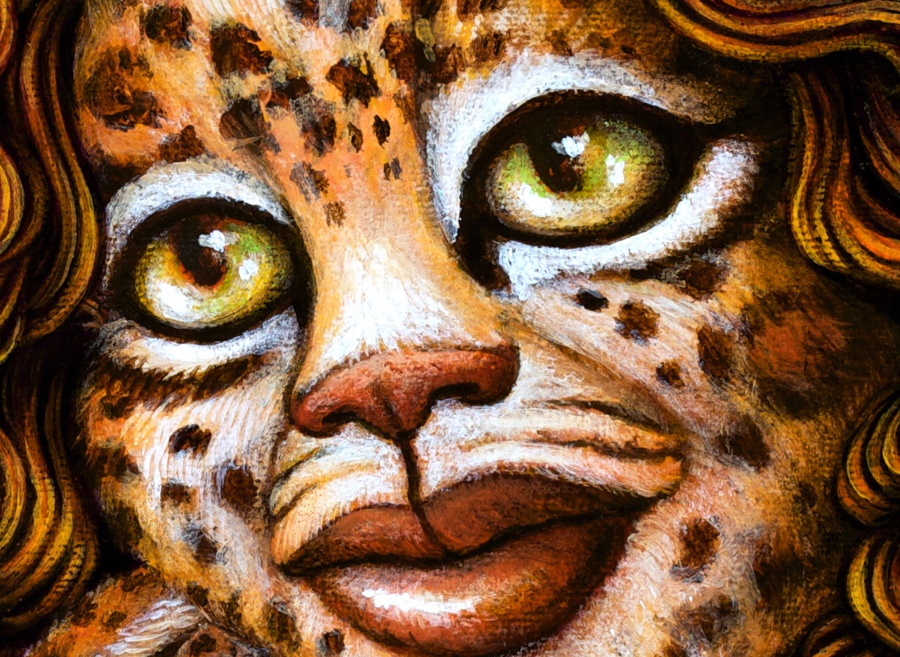 Detail of face. 