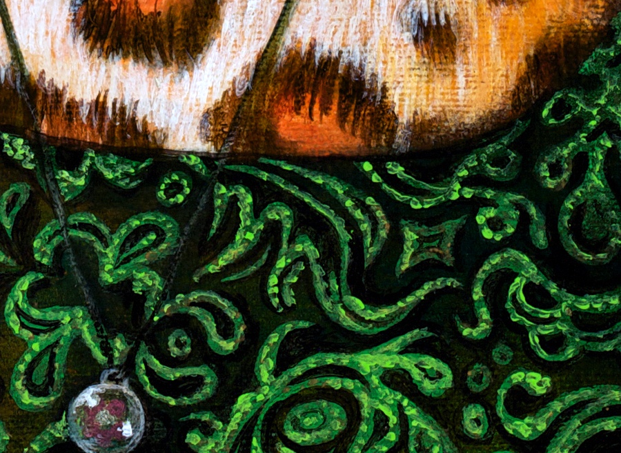Detail of shirt. 