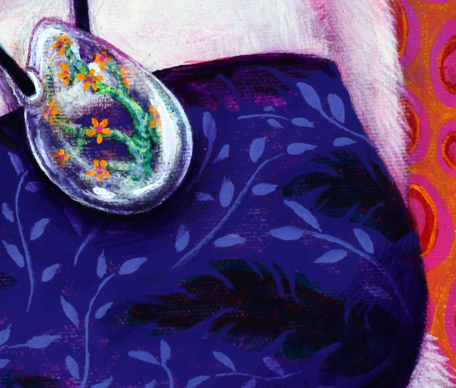 Detail of dress. 