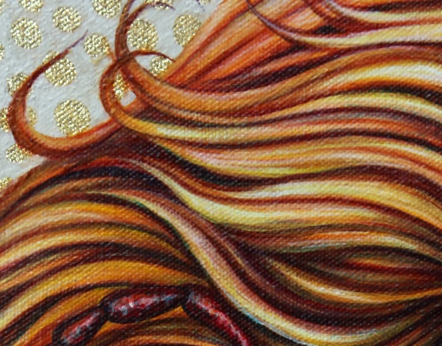 Detail in hair. 