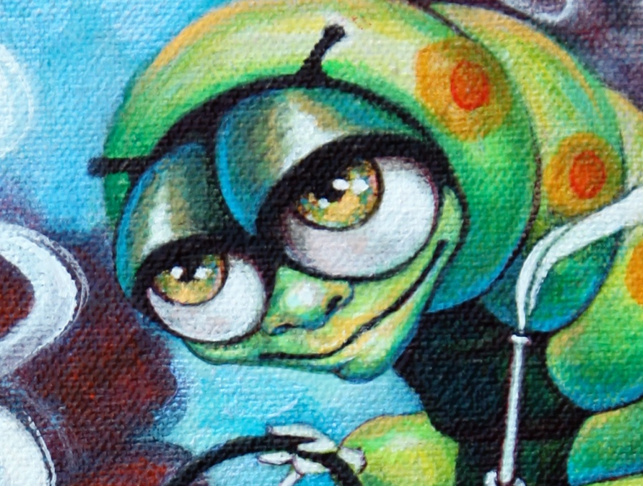 Detail of face. 