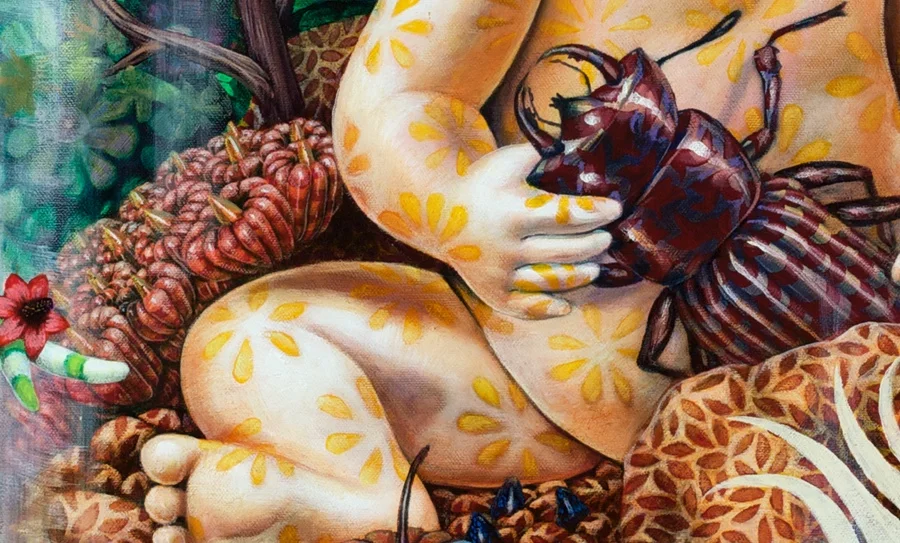 Detail of his friend.