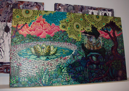 Completely overwhelmed with the changes, I decided to cut the canvas and finished it in a vertical format. 