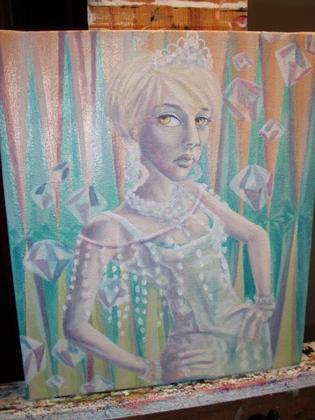 Defining her face. 