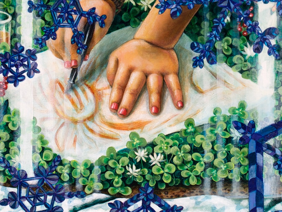 Detail of hands. 