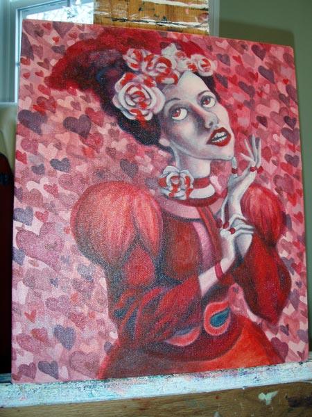 The narrative changed with the addition of her cigarette and the flamingo. 