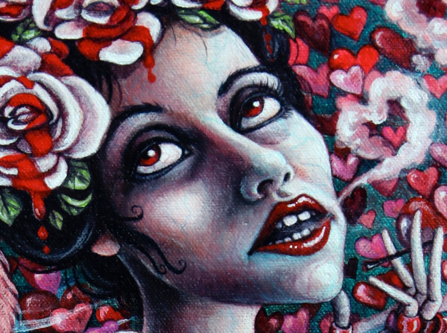 Detail of the face. 