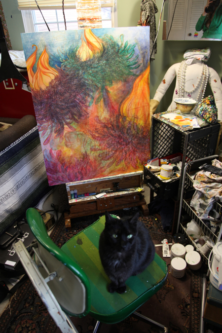 Ti supervises the addition of color. 