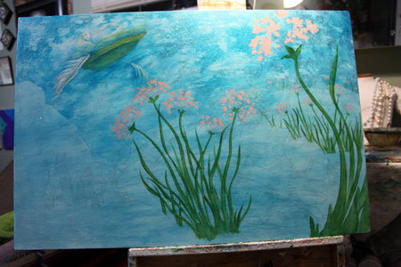 A base of blue and the start of some Scented Rush.