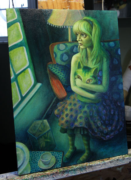 I thought about having a glow from the window, but too drastic. 