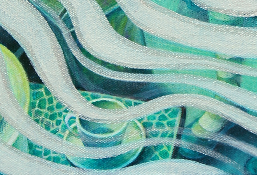 Detail of tile table and teacup. 
