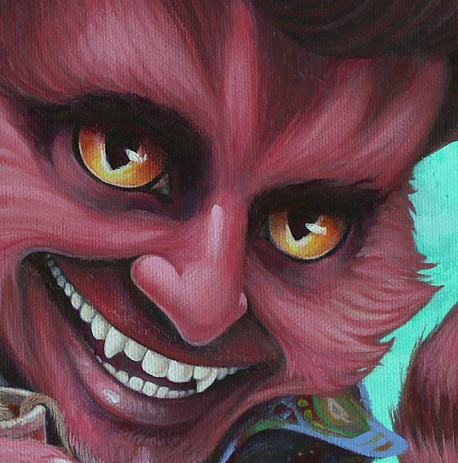 Detail of finished face. 