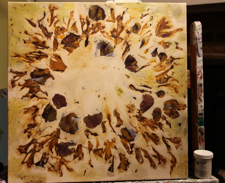 A layer of iris petals. 