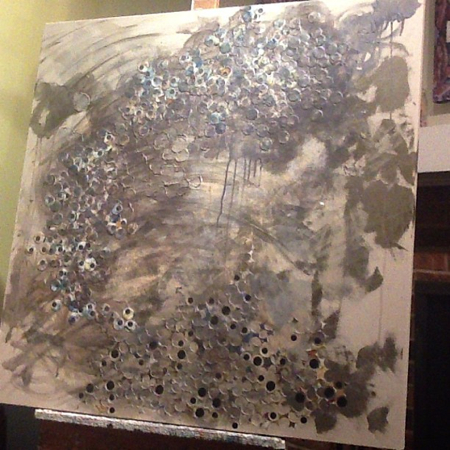 Layers of paper circles. 