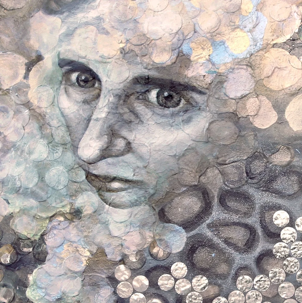 Detail of face. 
