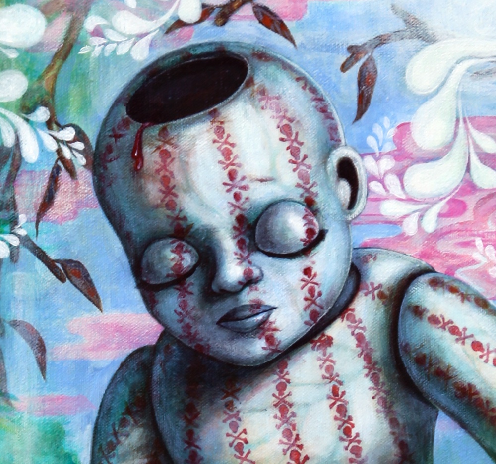 Detail of face. 