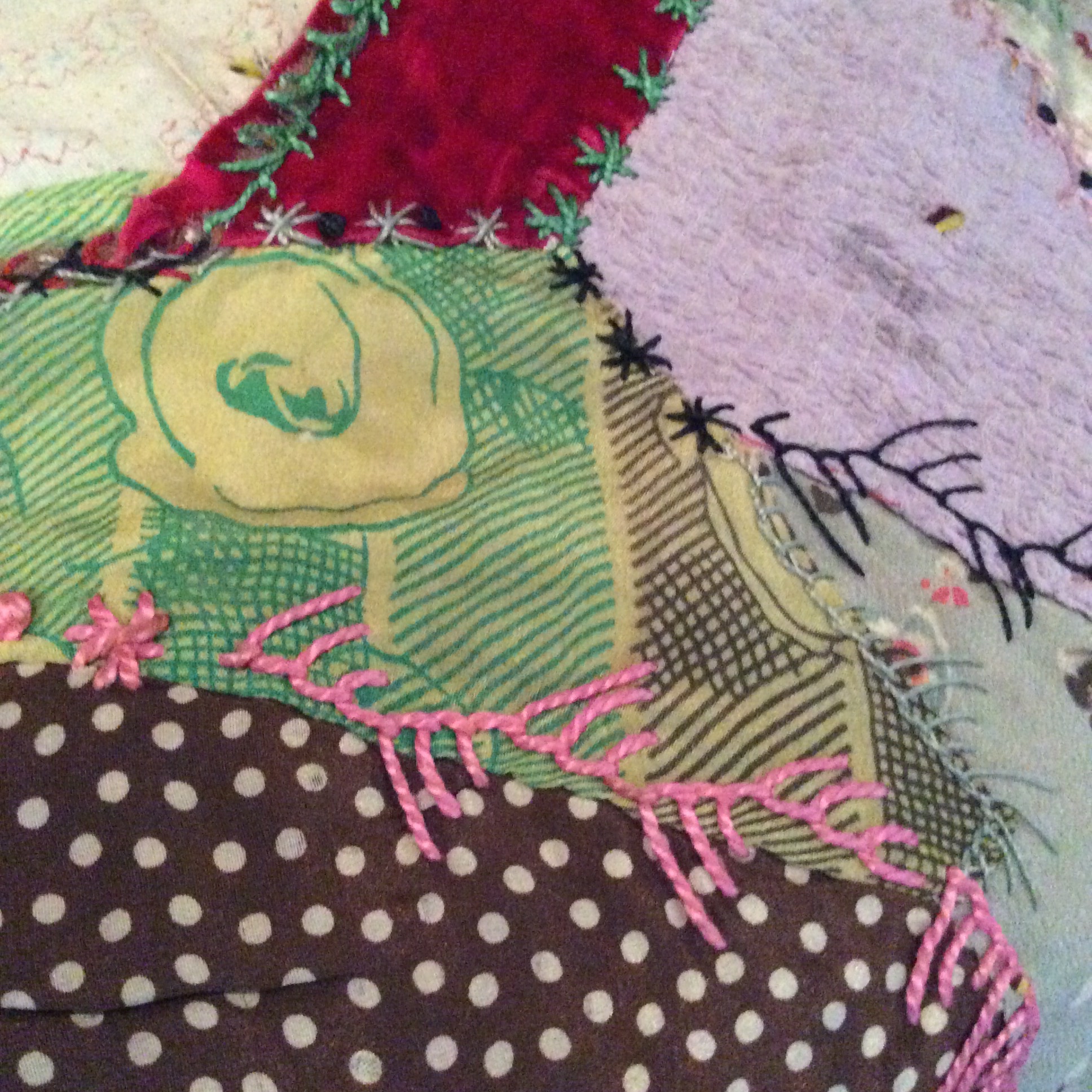 The flower print is the under framing of the quilt. 