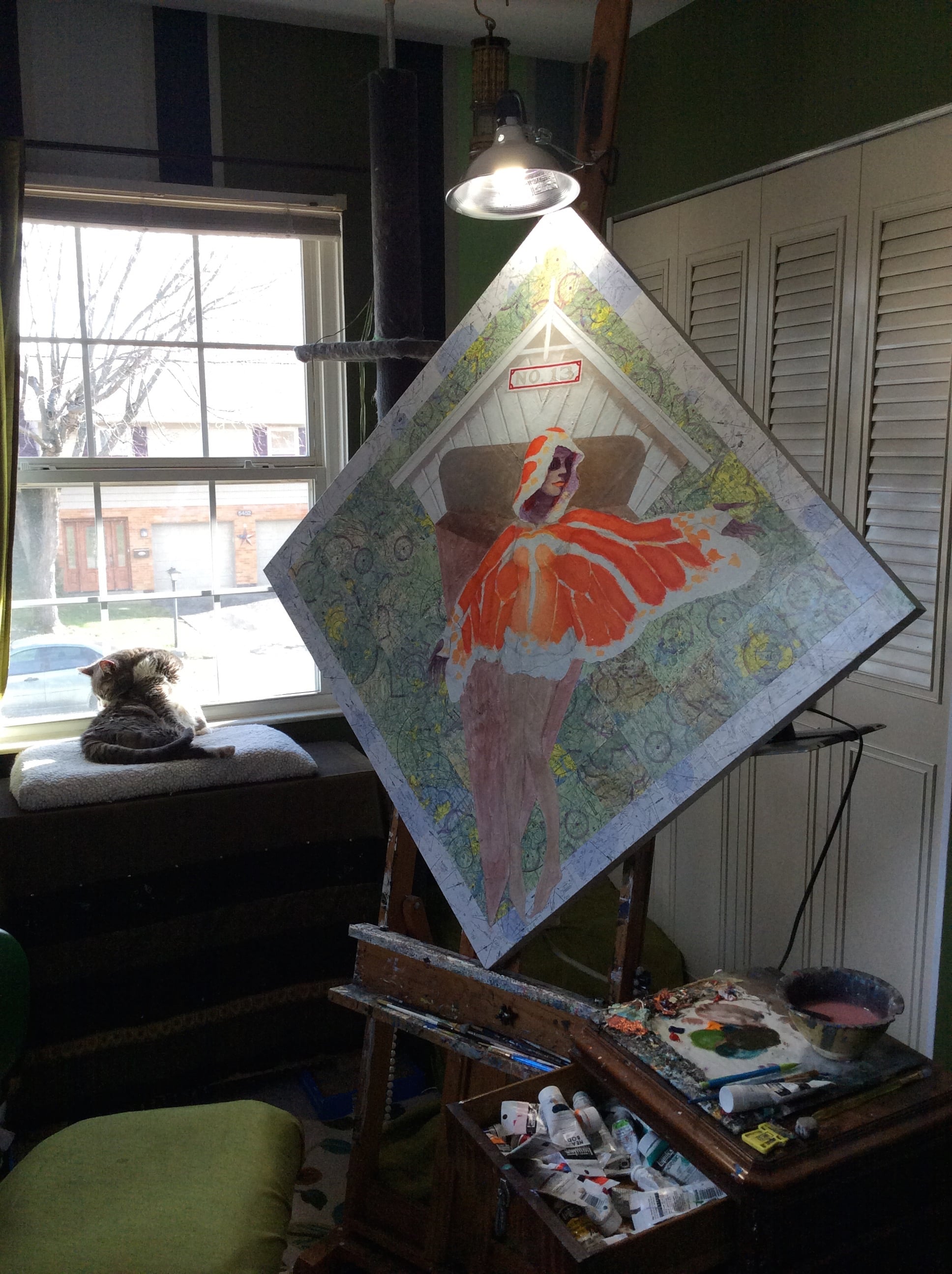 Blocking in the color on the new shape. 