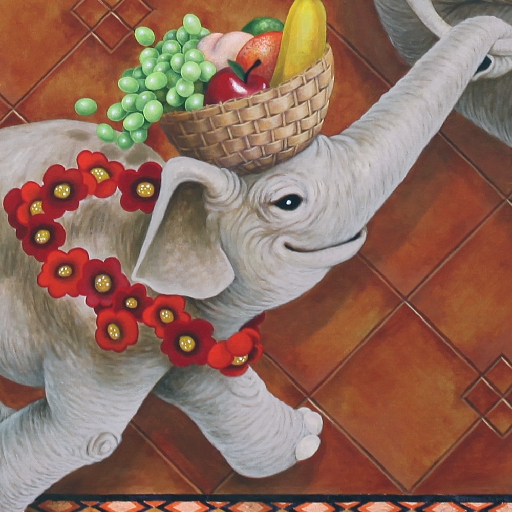 Detail of girl elephant.