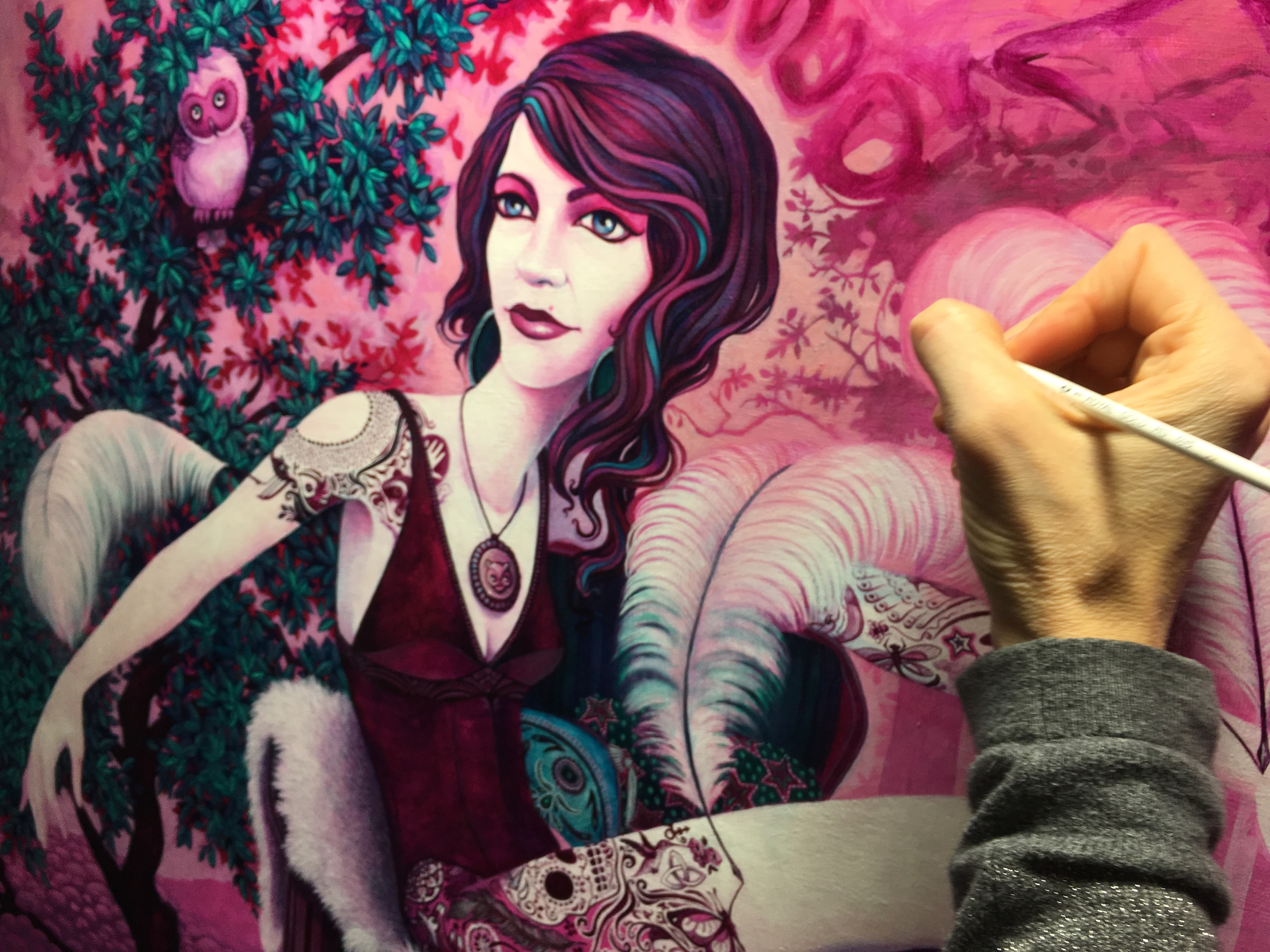 Adding to the upper right background. 