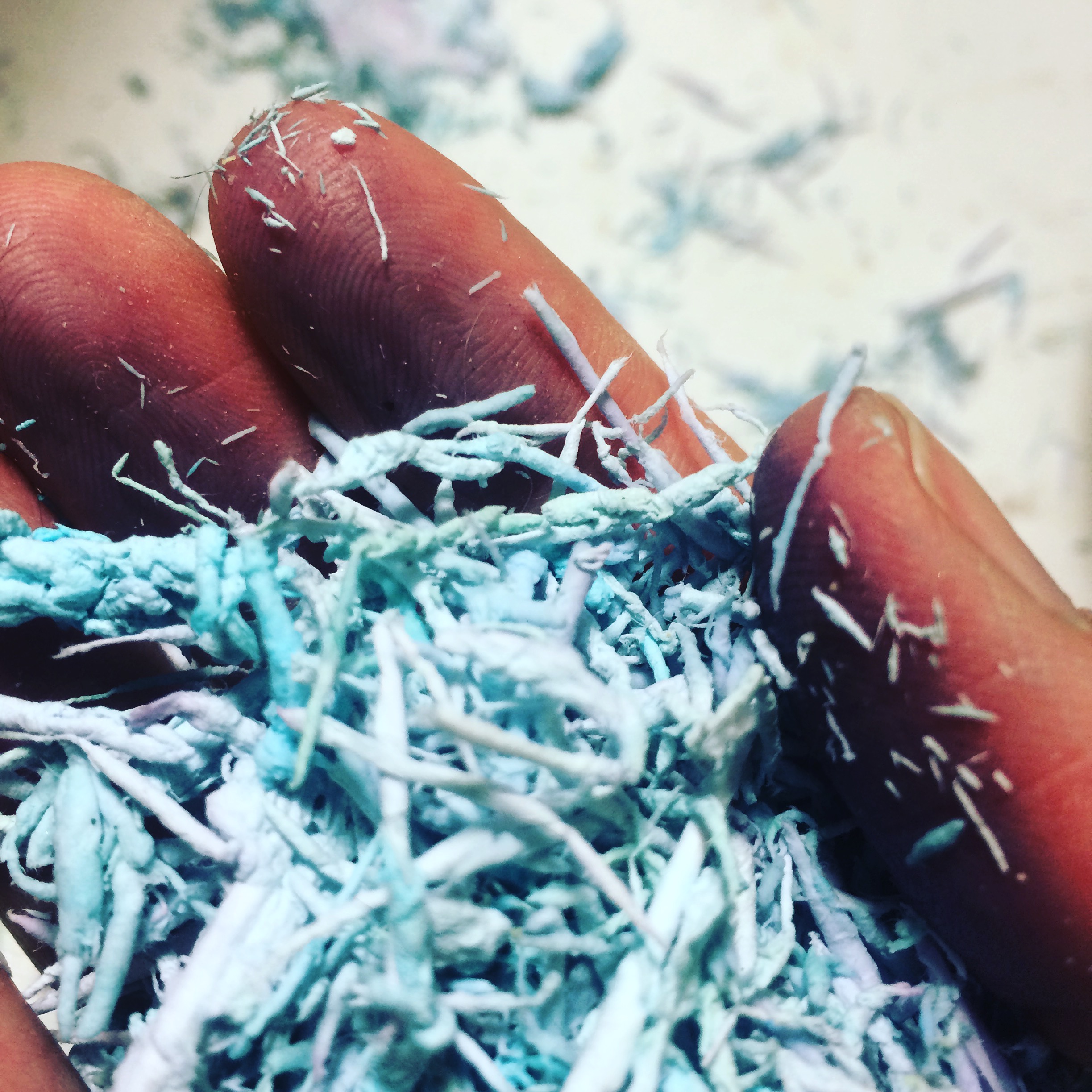 The paper waste makes an interesting texture!